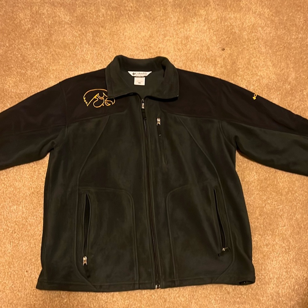 Large Iowa Hawkeyes fleece fill zip jacket.  GUC